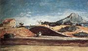 Paul Cezanne Le Percement de la voie ferree avec la montagne Sainte-Victoire Spain oil painting artist